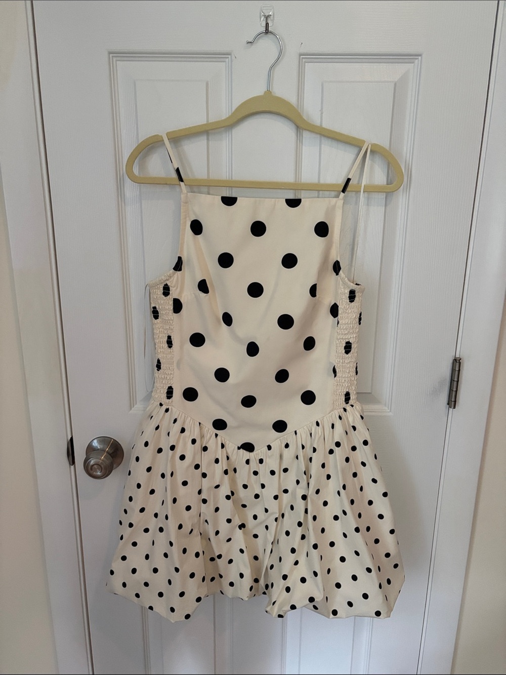 Free People Cream Dress with Black Polka Dots